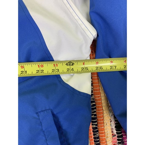 Badger Sport Pullover Windbreaker Lined Jacket Sz M Blue White Rugby Golf - Picture 6 of 10